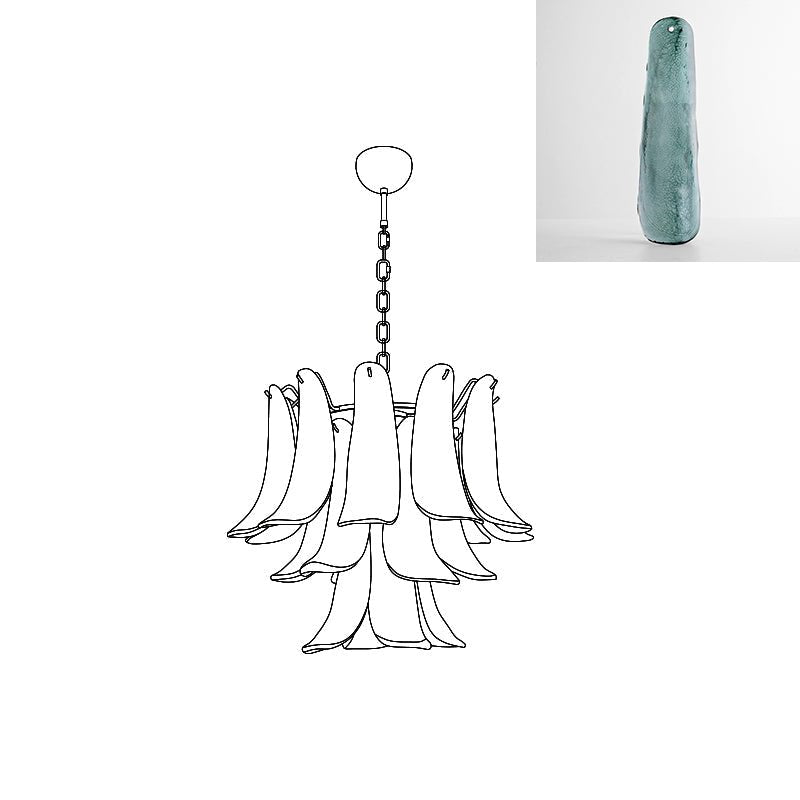 Aurora Lustre Pétales en Verre de Murano Vintage - Neutralighting