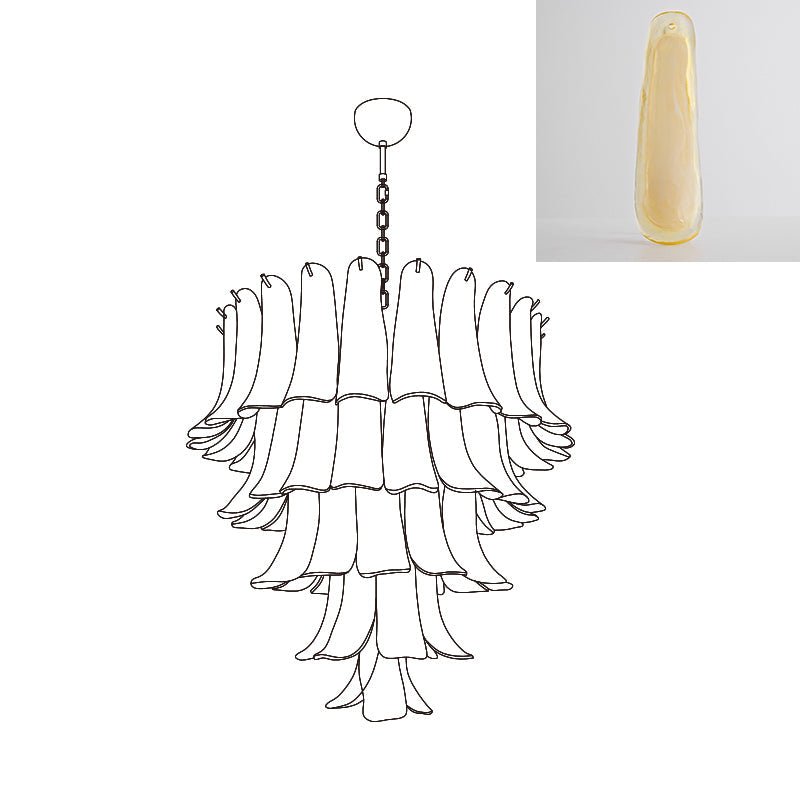 Aurora Lustre Pétales en Verre de Murano Vintage - Neutralighting