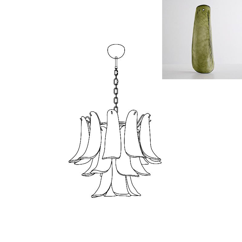 Aurora Lustre Pétales en Verre de Murano Vintage - Neutralighting