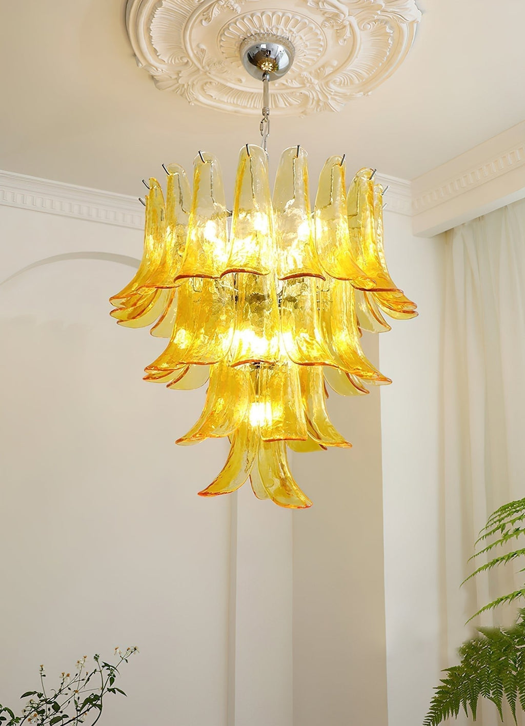 Aurora Lustre Pétales en Verre de Murano Vintage - Neutralighting