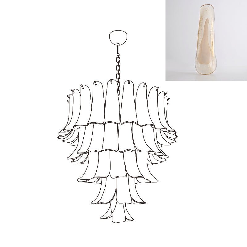 Aurora Lustre Pétales en Verre de Murano Vintage - Neutralighting