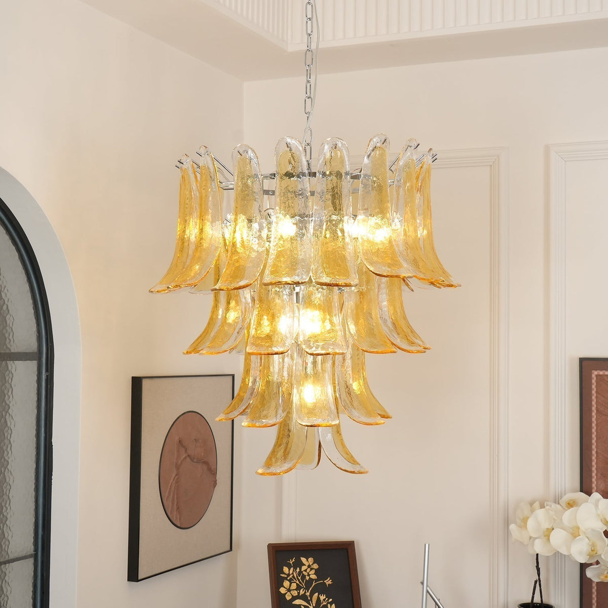 Aurora Lustre Pétales en Verre de Murano Vintage - Neutralighting