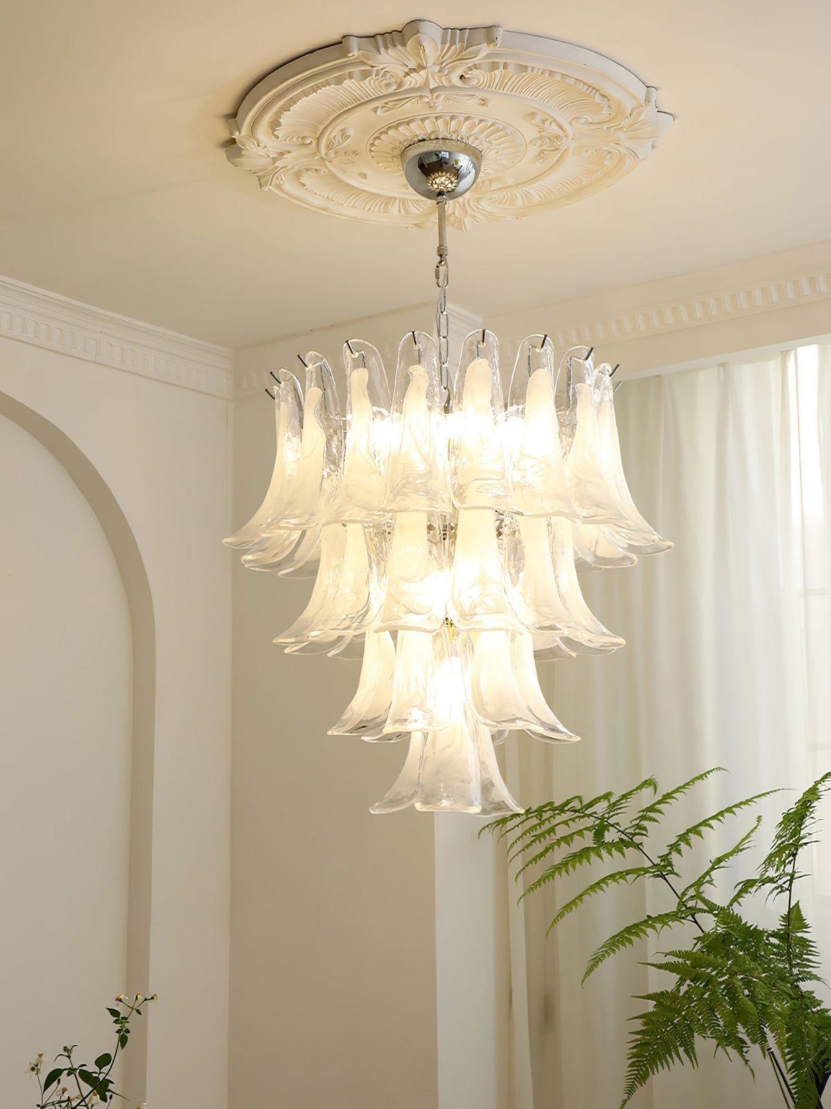 Aurora Lustre Pétales en Verre de Murano Vintage - Neutralighting