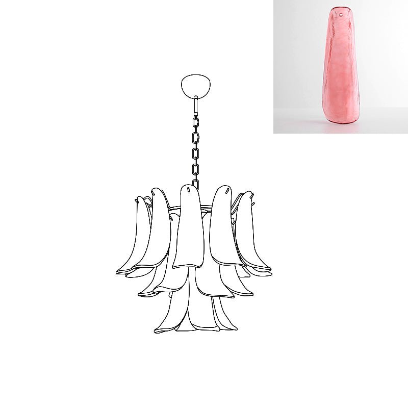Aurora Lustre Pétales en Verre de Murano Vintage - Neutralighting