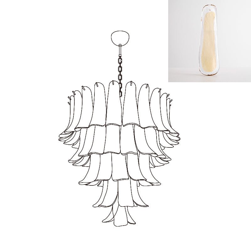 Aurora Lustre Pétales en Verre de Murano Vintage - Neutralighting