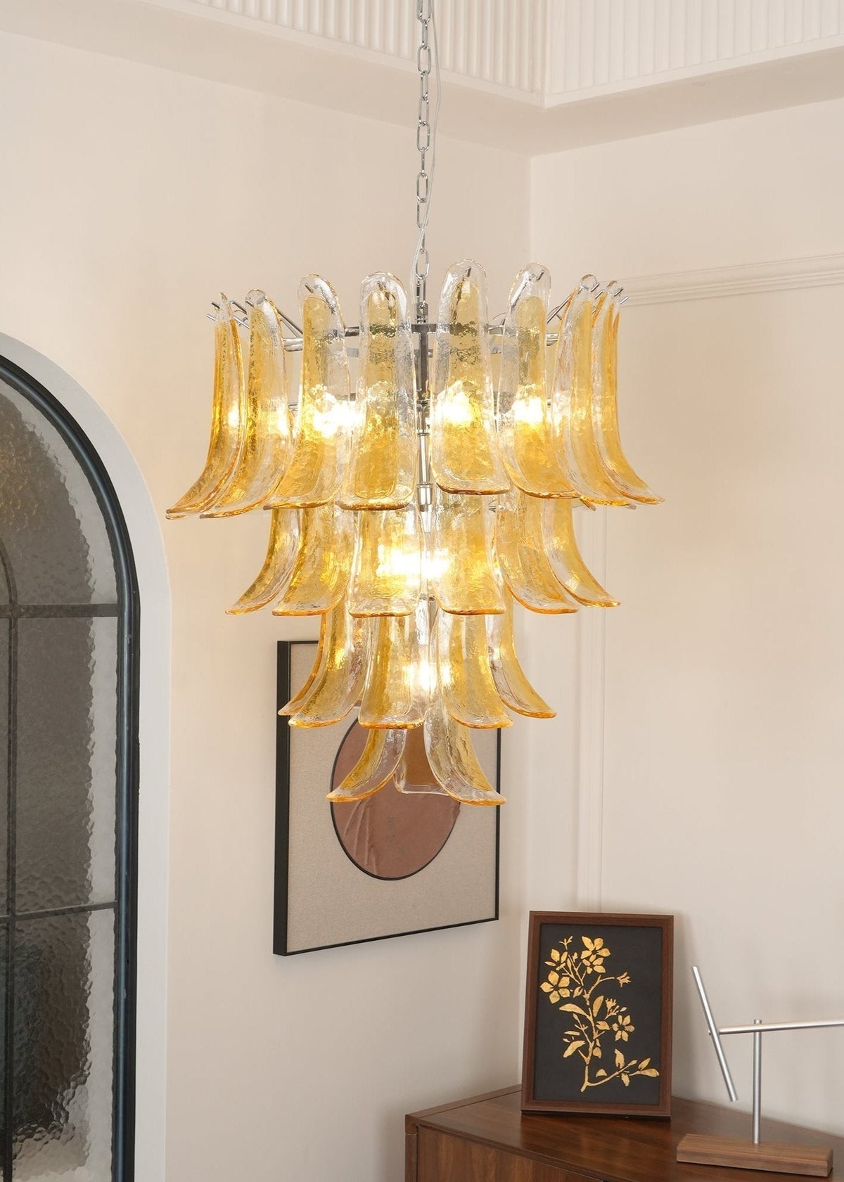 Aurora Lustre Pétales en Verre de Murano Vintage - Neutralighting
