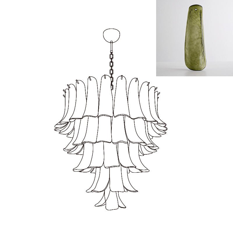 Aurora Lustre Pétales en Verre de Murano Vintage - Neutralighting