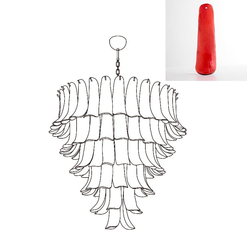 Aurora Lustre Pétales en Verre de Murano Vintage - Neutralighting