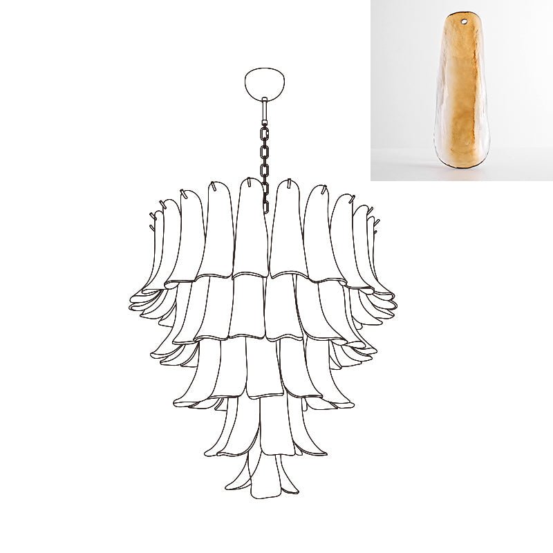 Aurora Lustre Pétales en Verre de Murano Vintage - Neutralighting
