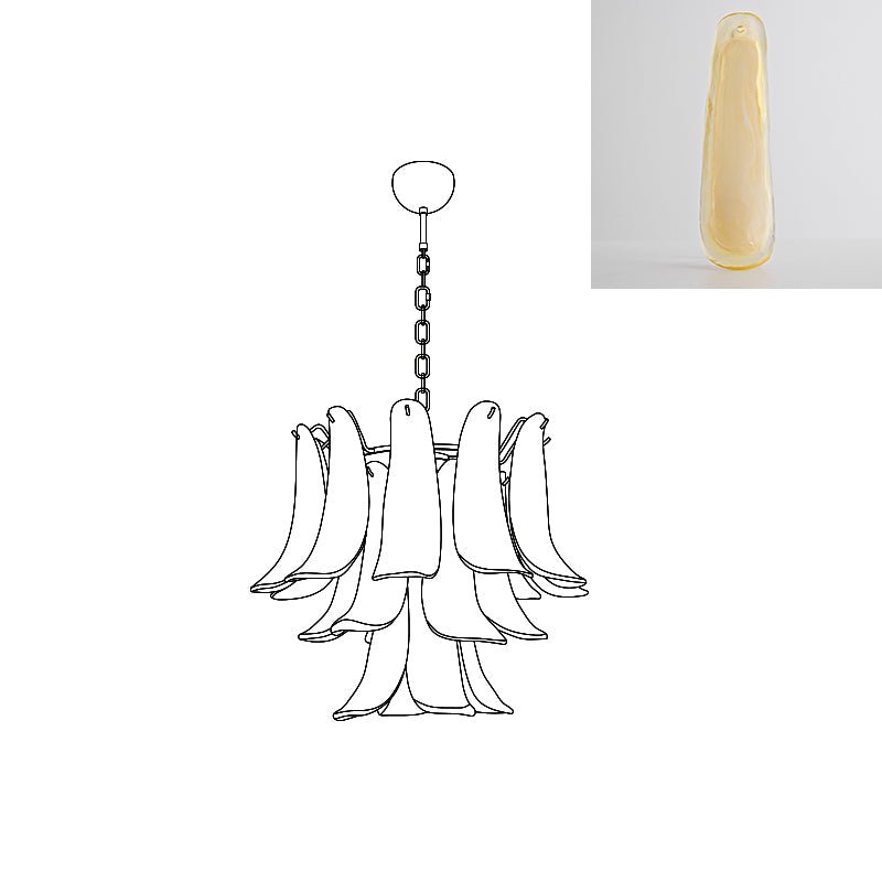 Aurora Lustre Pétales en Verre de Murano Vintage - Neutralighting