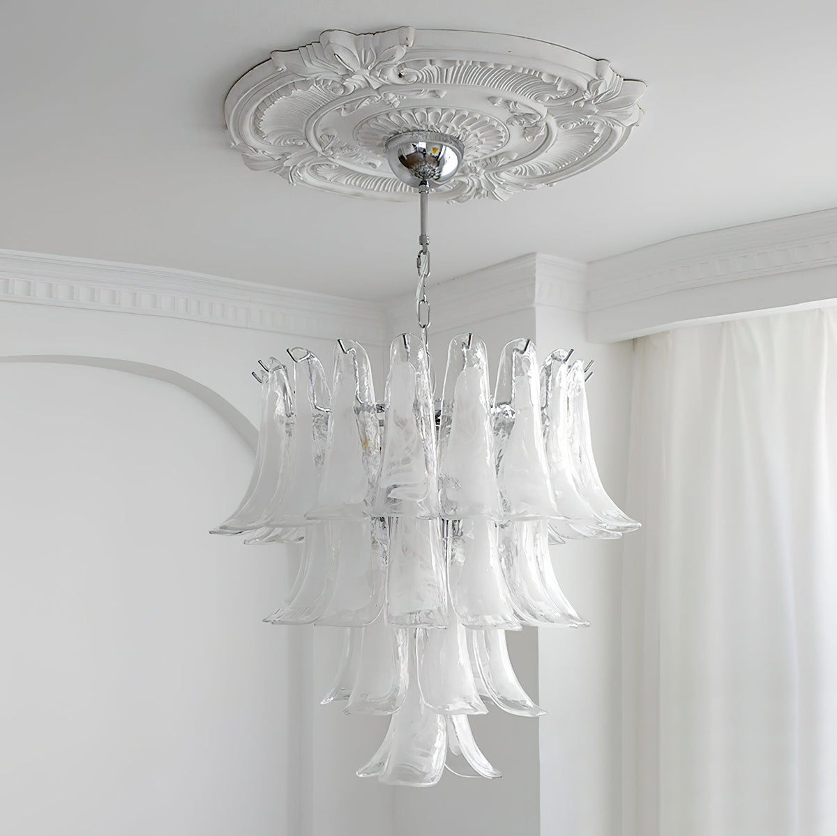 Aurora Lustre Pétales en Verre de Murano Vintage - Neutralighting