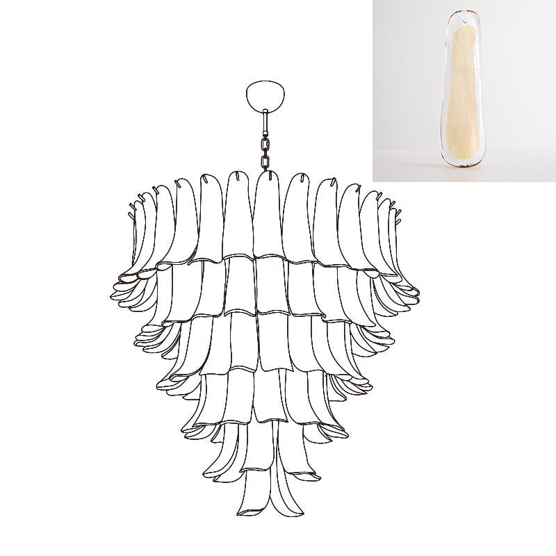 Aurora Lustre Pétales en Verre de Murano Vintage - Neutralighting