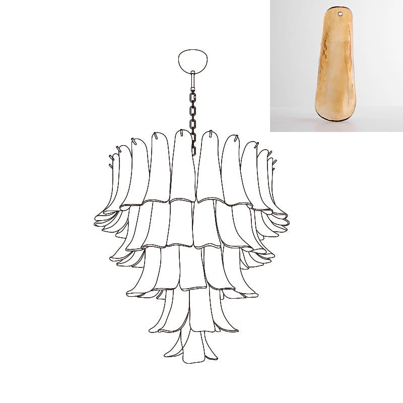 Aurora Lustre Pétales en Verre de Murano Vintage - Neutralighting