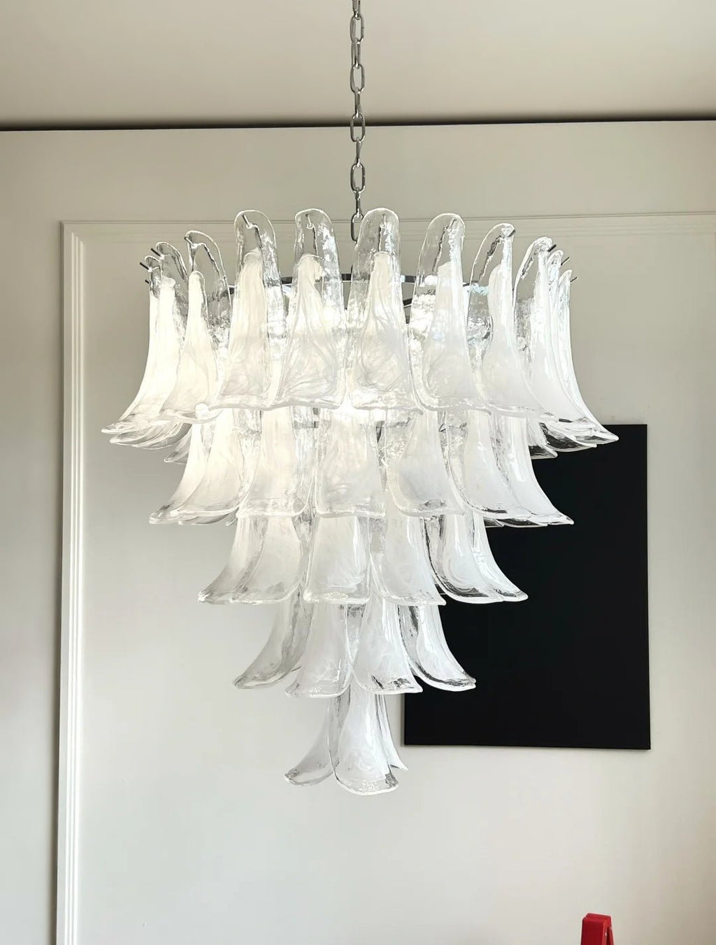 Aurora Chandelier Pétale en Verre Murano Transparent Vintage - Neutralighting