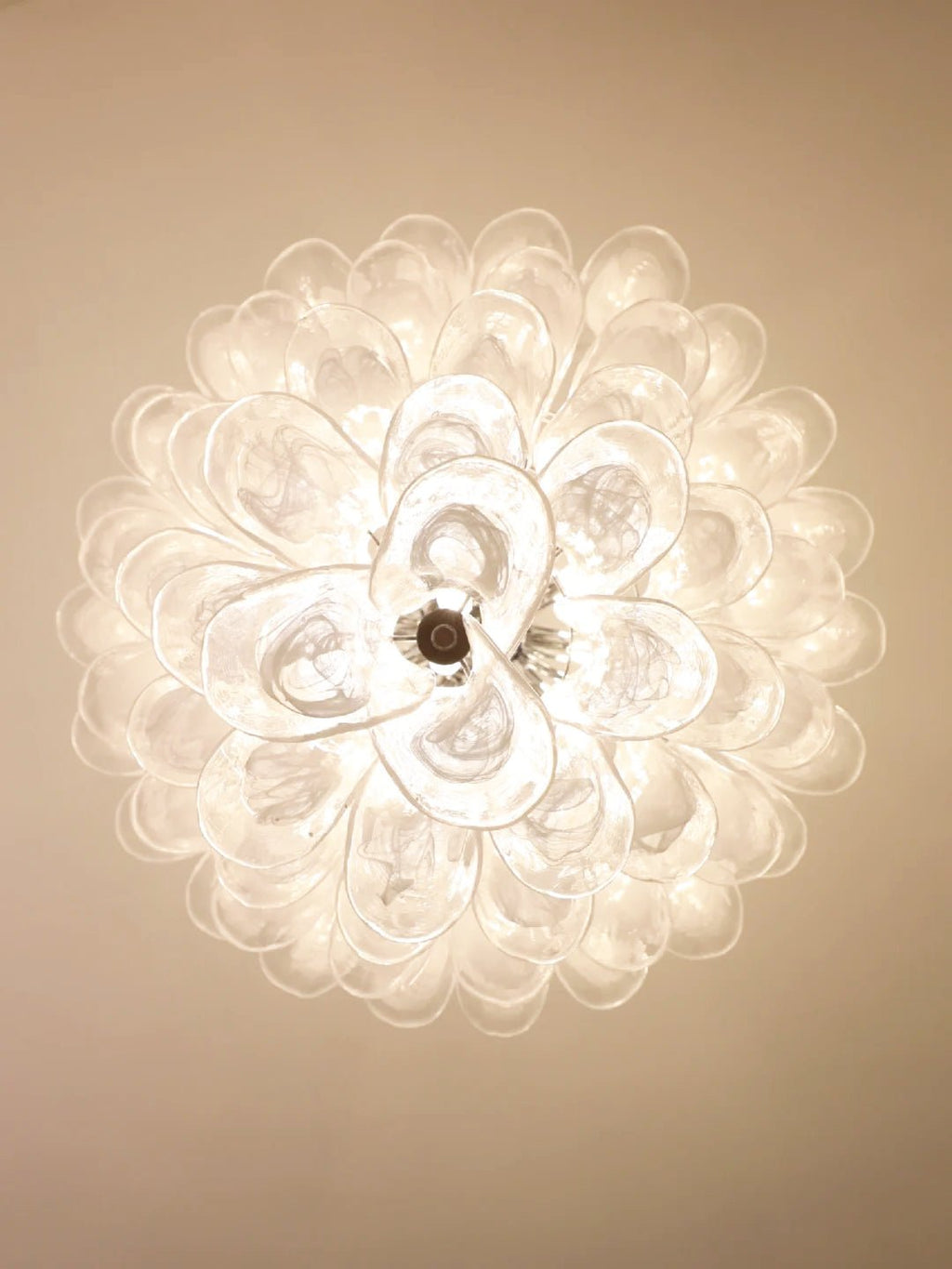 Aurora Chandelier Pétale en Verre Murano Transparent Vintage - Neutralighting