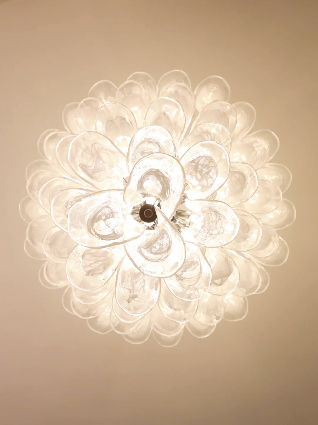 Aurora Chandelier Pétale en Verre Murano Transparent Vintage - Neutralighting