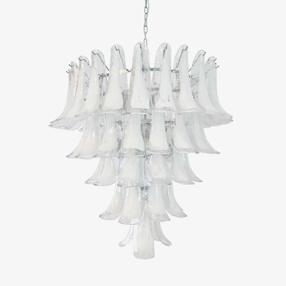 Aurora Chandelier Pétale en Verre Murano Transparent Vintage - Neutralighting