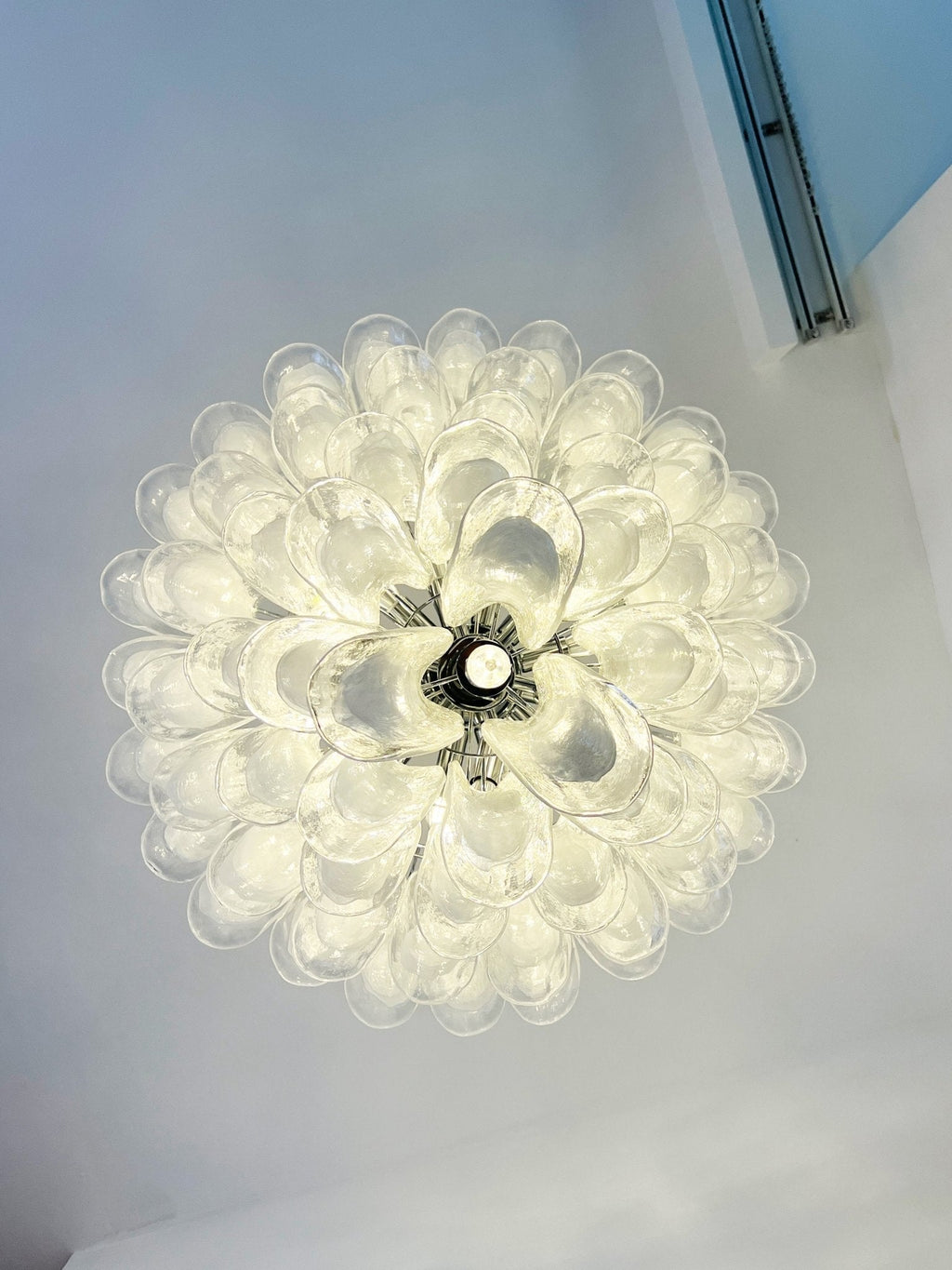 Aurora Chandelier Pétale en Verre Murano Transparent Vintage - Neutralighting
