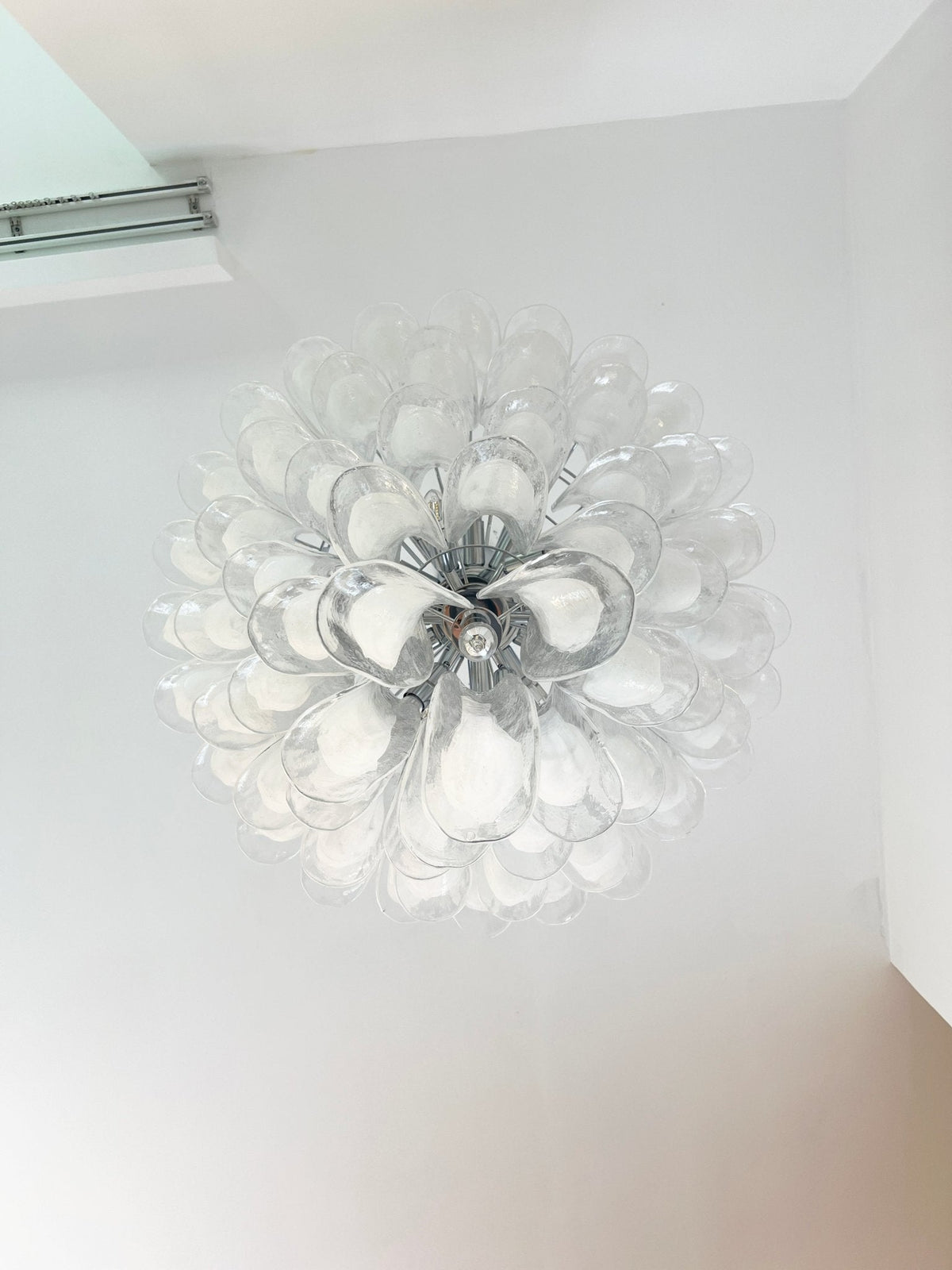 Aurora Chandelier Pétale en Verre Murano Transparent Vintage - Neutralighting