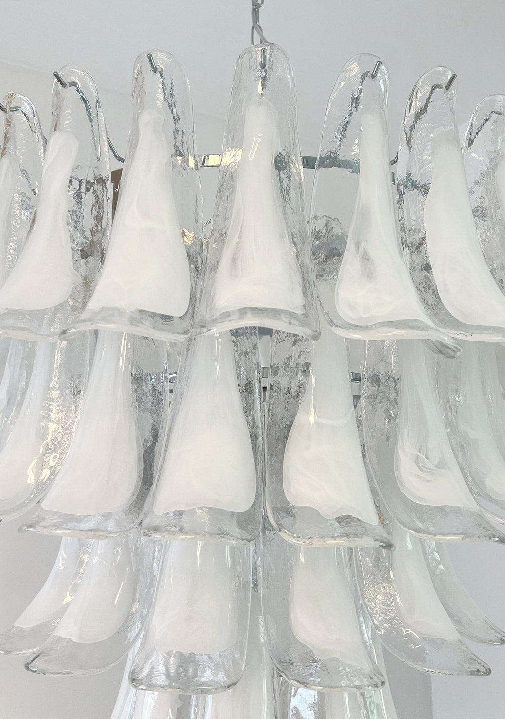 Aurora Chandelier Pétale en Verre Murano Transparent Vintage - Neutralighting