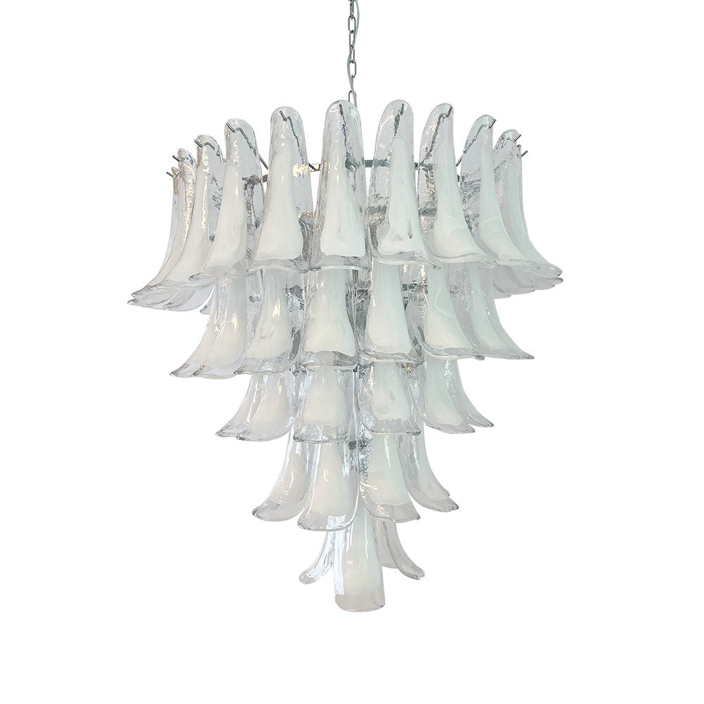 Aurora Chandelier Pétale en Verre Murano Transparent Vintage - Neutralighting