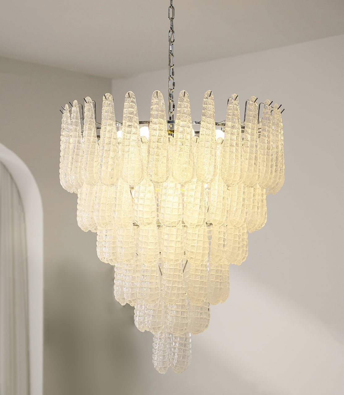 Aurora Chandelier Pigne en Verre de Murano Texturé Luxe - Neutralighting
