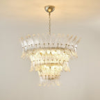 Aurora Chandelier en Verre de Murano Palmette à Niveaux - Neutralighting