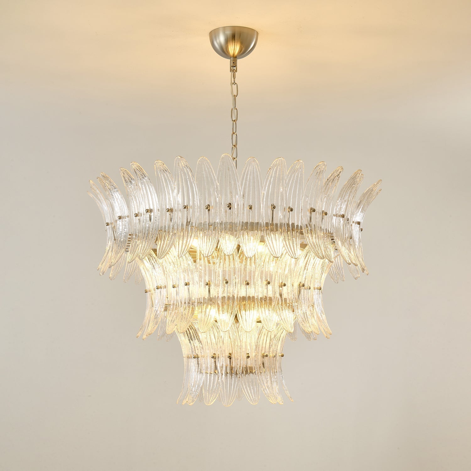 Aurora Chandelier en Verre de Murano Palmette à Niveaux - Neutralighting