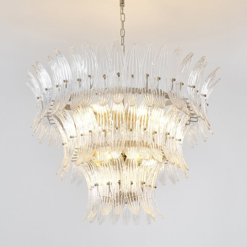 Aurora Chandelier en Verre de Murano Palmette à Niveaux - Neutralighting