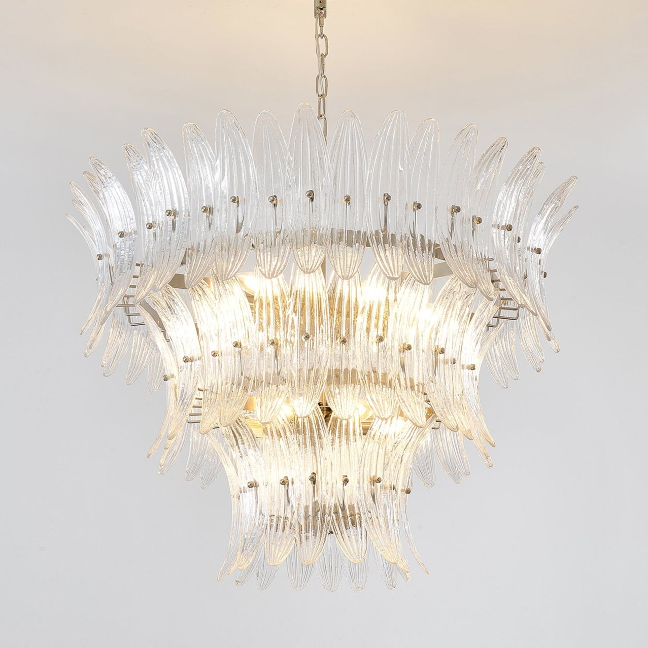 Aurora Chandelier en Verre de Murano Palmette à Niveaux - Neutralighting