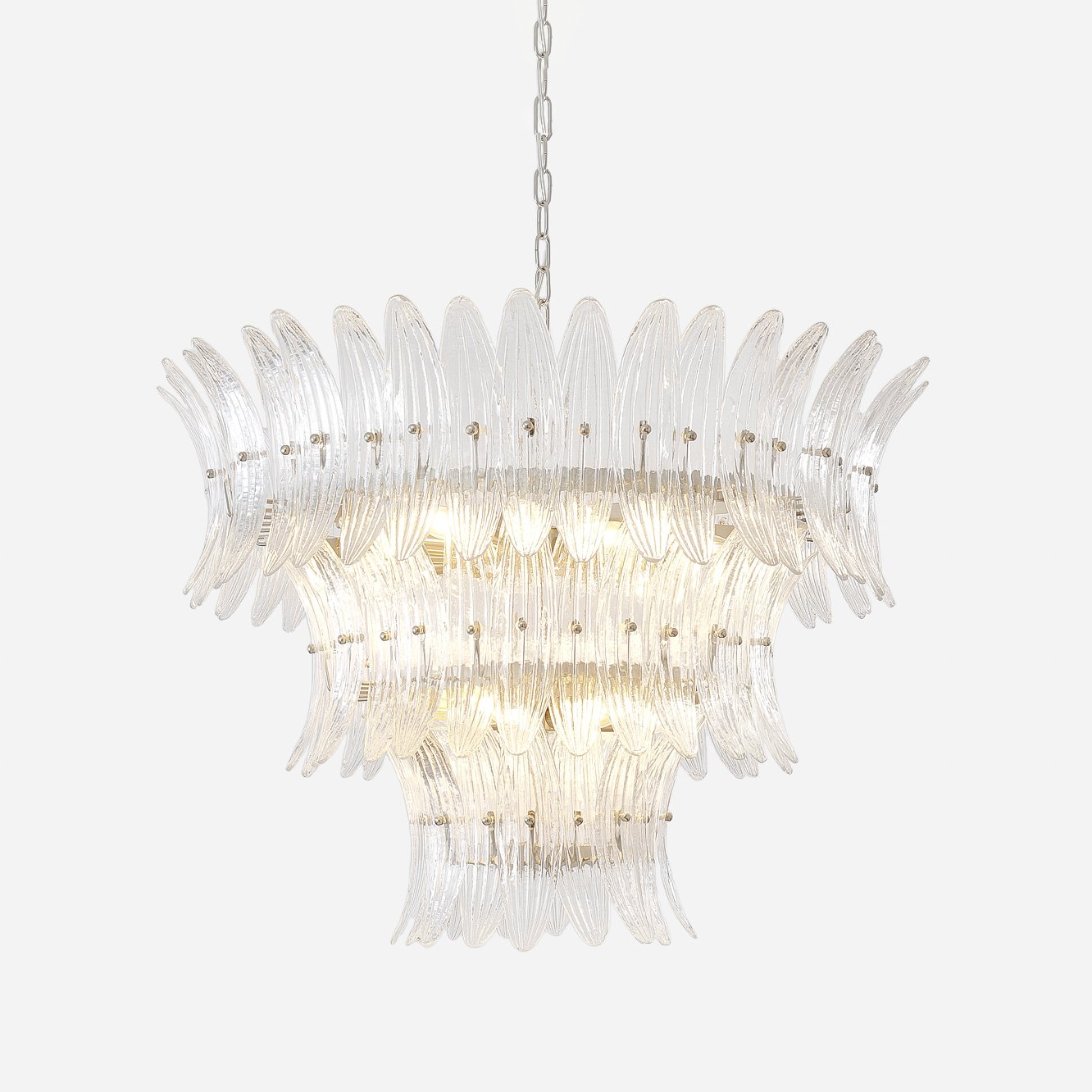 Aurora Chandelier en Verre de Murano Palmette à Niveaux - Neutralighting