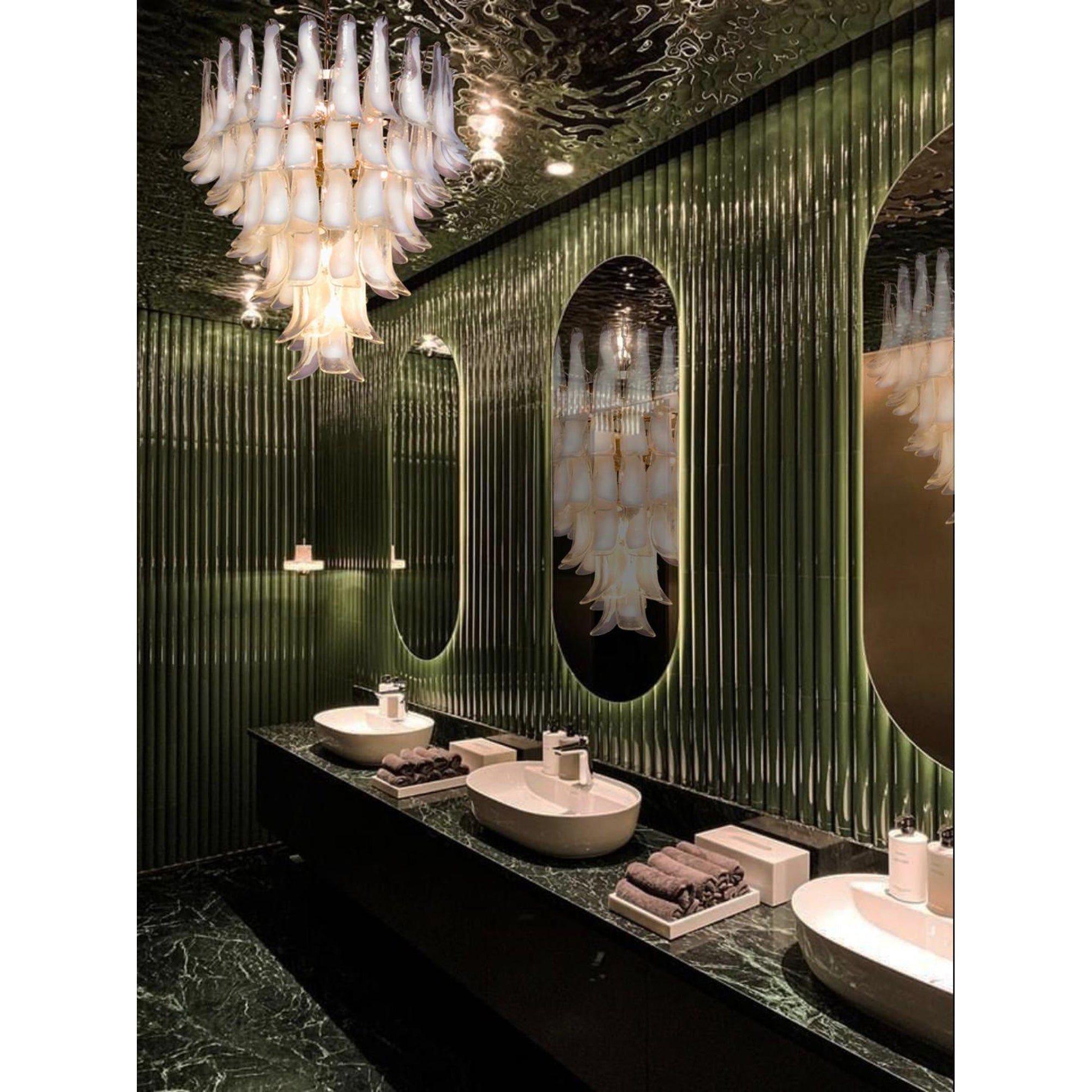 Alsorisra Lustre Postmoderne de Luxe en Verre Pétale - Neutralighting