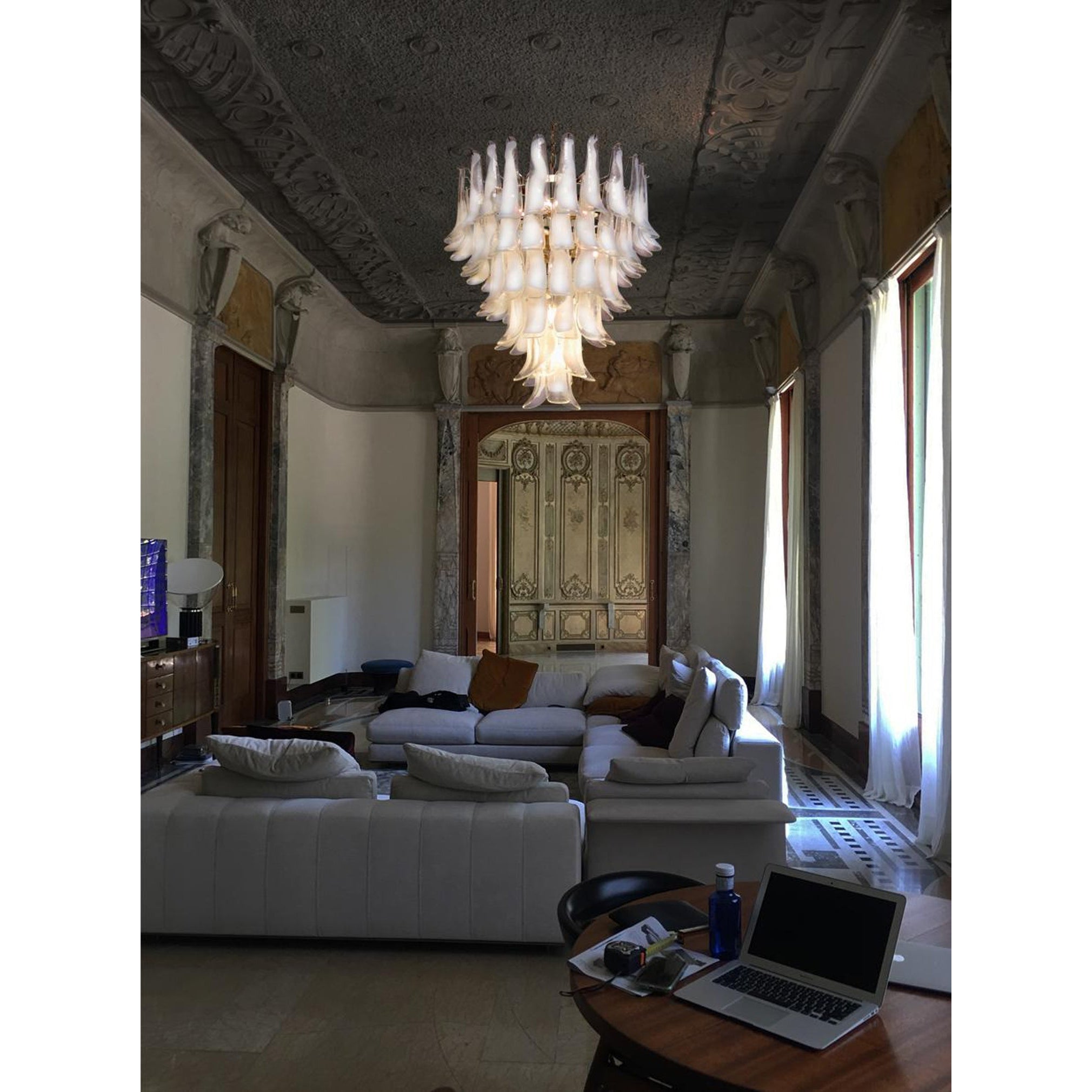 Alsorisra Lustre Postmoderne de Luxe en Verre Pétale - Neutralighting