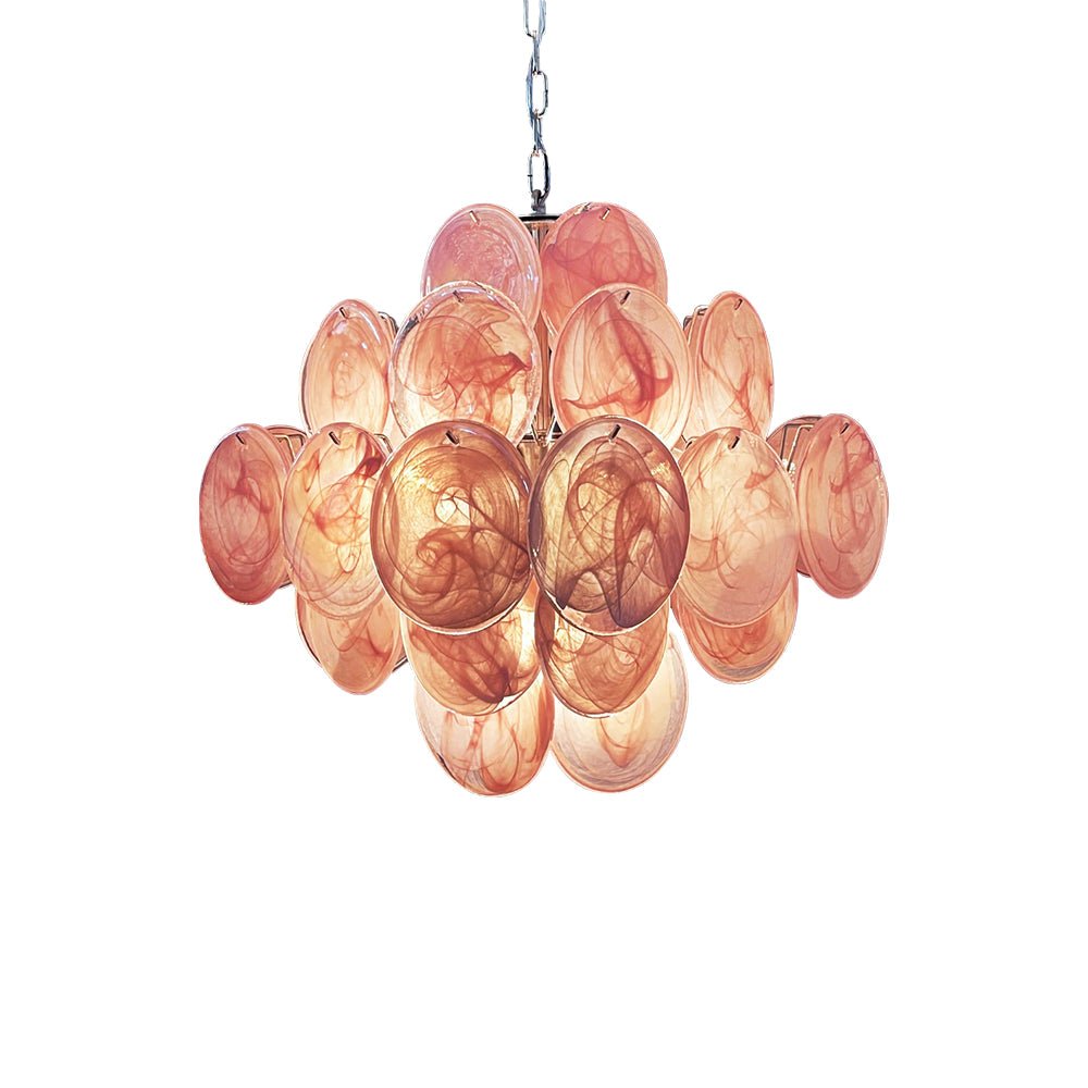 Aurora Chandelier Rose à Disques Superposés Artisanal - Neutralighting