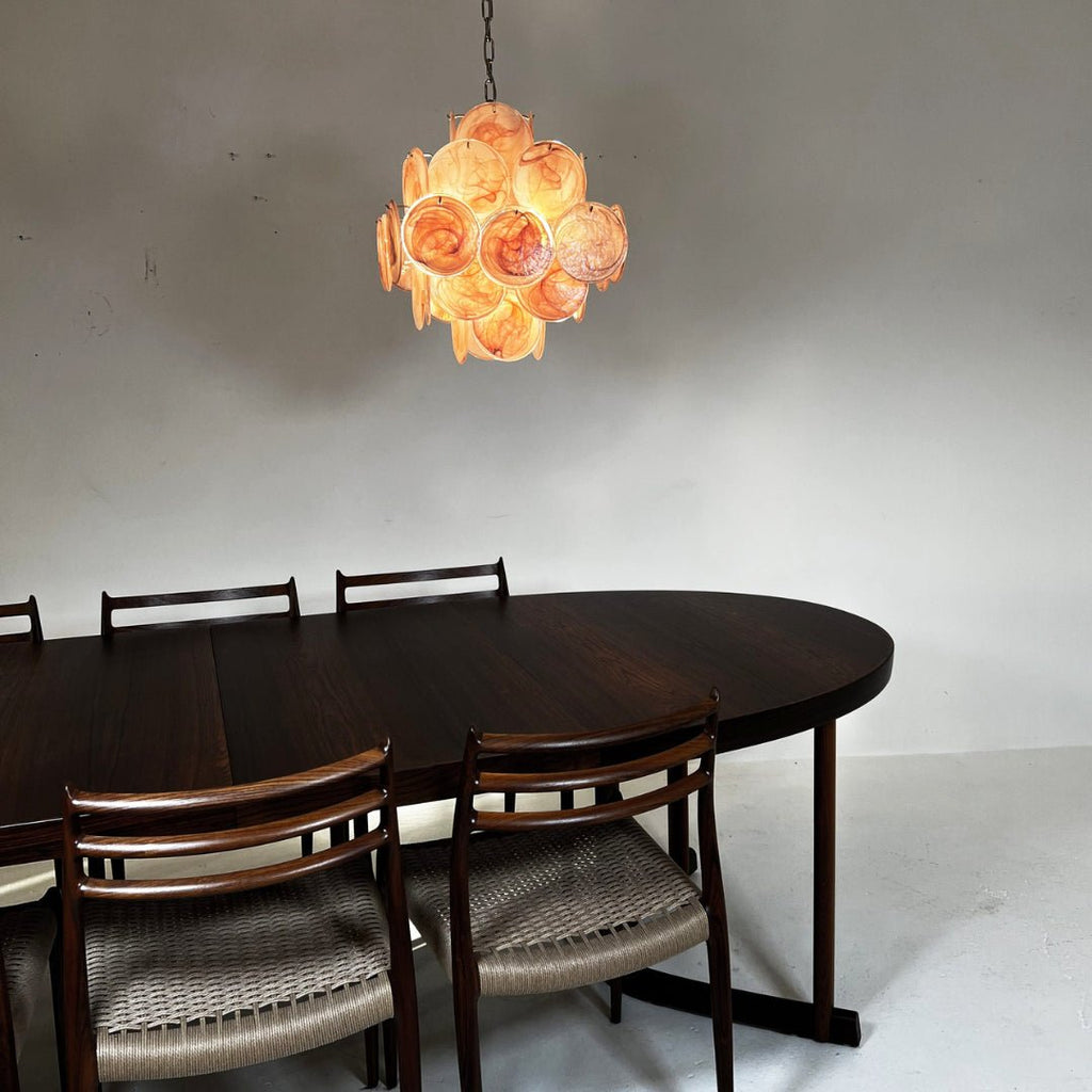 Aurora Chandelier Rose à Disques Superposés Artisanal - Neutralighting