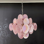 Aurora Chandelier Rose à Disques Superposés Artisanal - Neutralighting