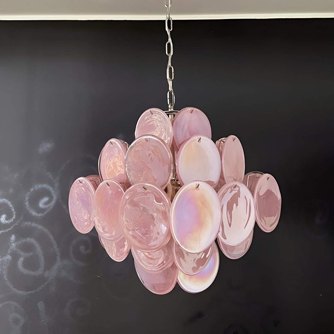 Aurora Chandelier Rose à Disques Superposés Artisanal - Neutralighting