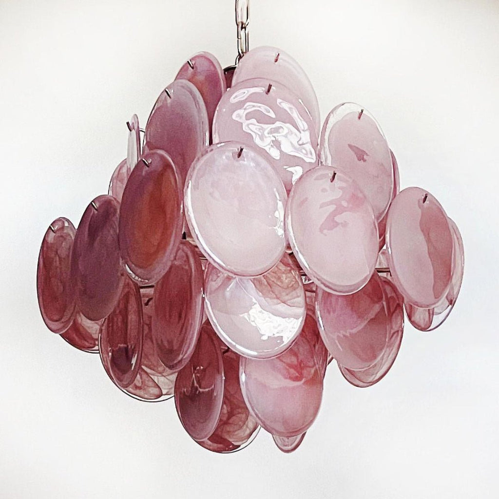 Aurora Chandelier Rose à Disques Superposés Artisanal - Neutralighting