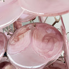 Aurora Chandelier Rose à Disques Superposés Artisanal - Neutralighting