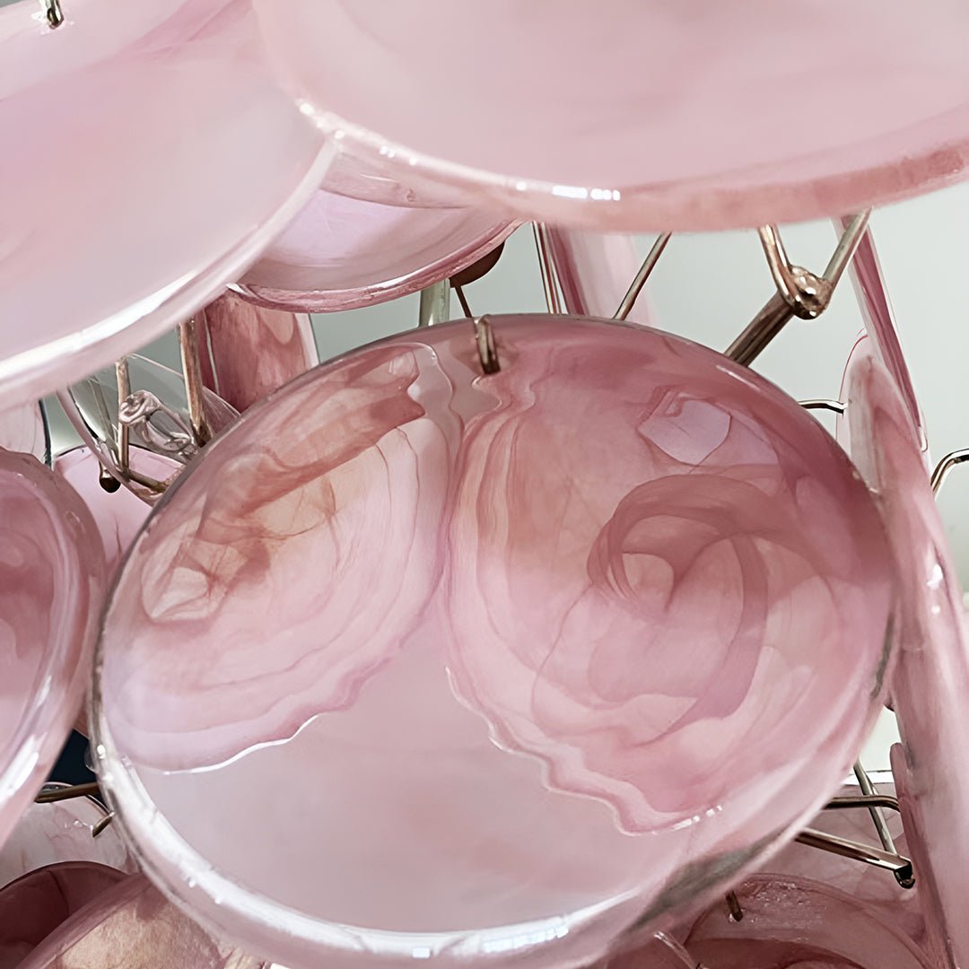 Aurora Chandelier Rose à Disques Superposés Artisanal - Neutralighting