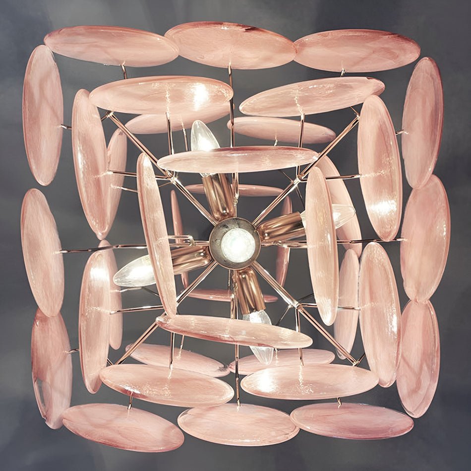 Aurora Chandelier Rose à Disques Superposés Artisanal - Neutralighting