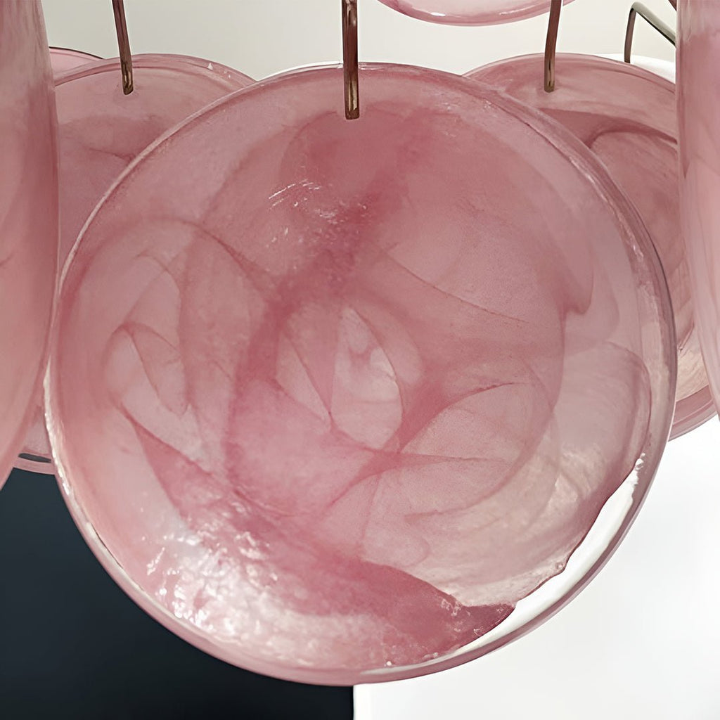 Aurora Chandelier Rose à Disques Superposés Artisanal - Neutralighting