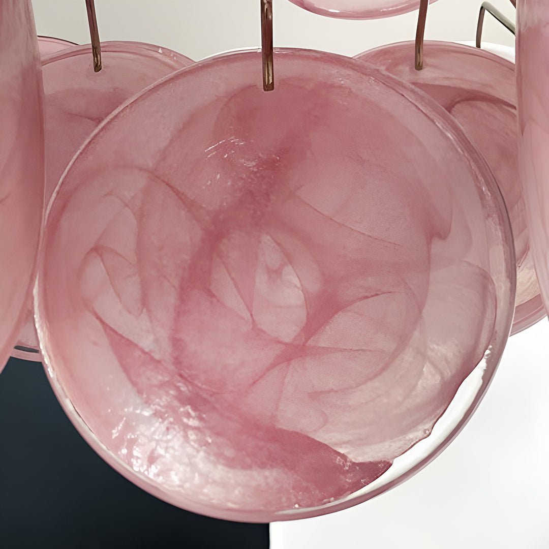 Aurora Chandelier Rose à Disques Superposés Artisanal - Neutralighting