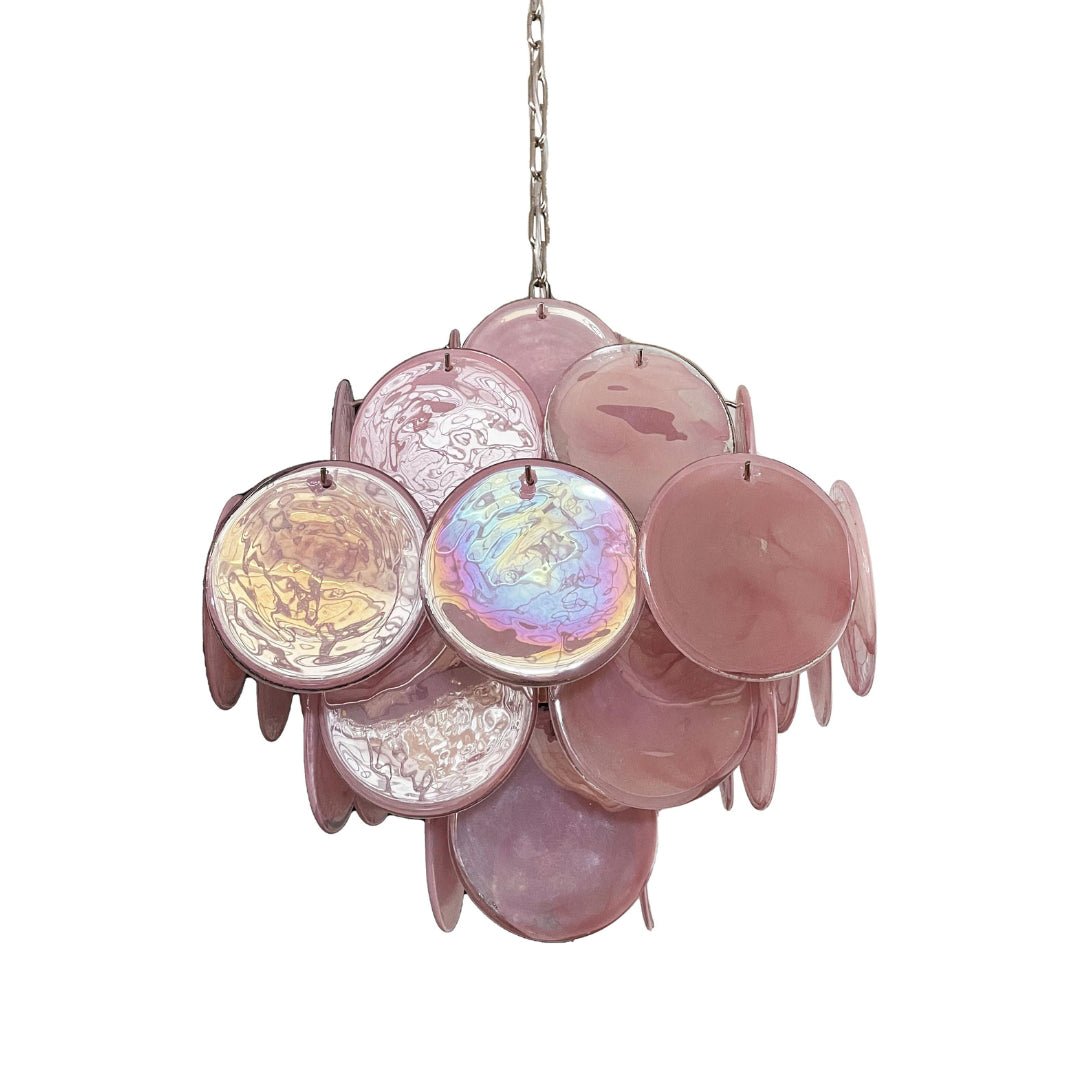 Aurora Chandelier Rose à Disques Superposés Artisanal - Neutralighting