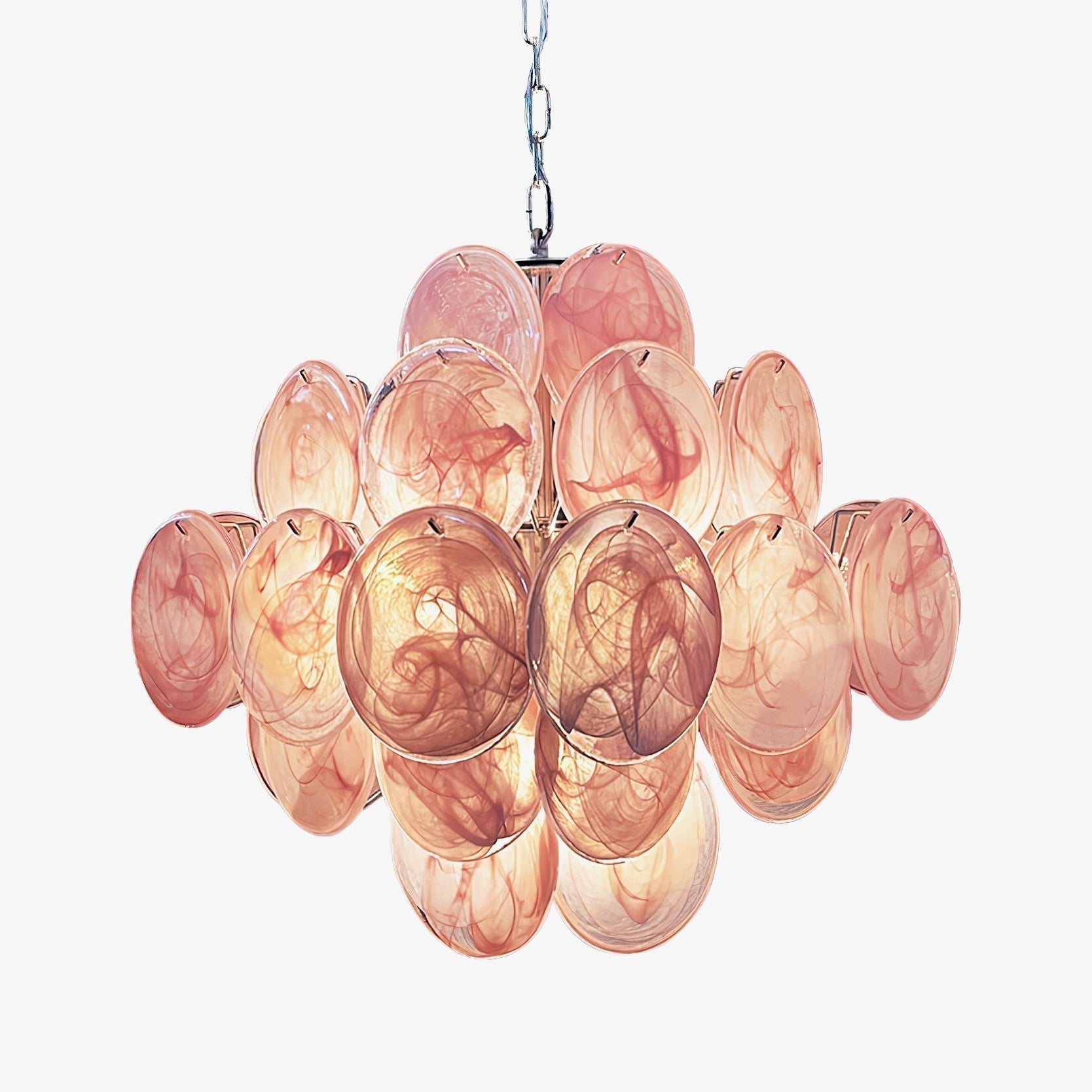 Aurora Chandelier Rose à Disques Superposés Artisanal - Neutralighting