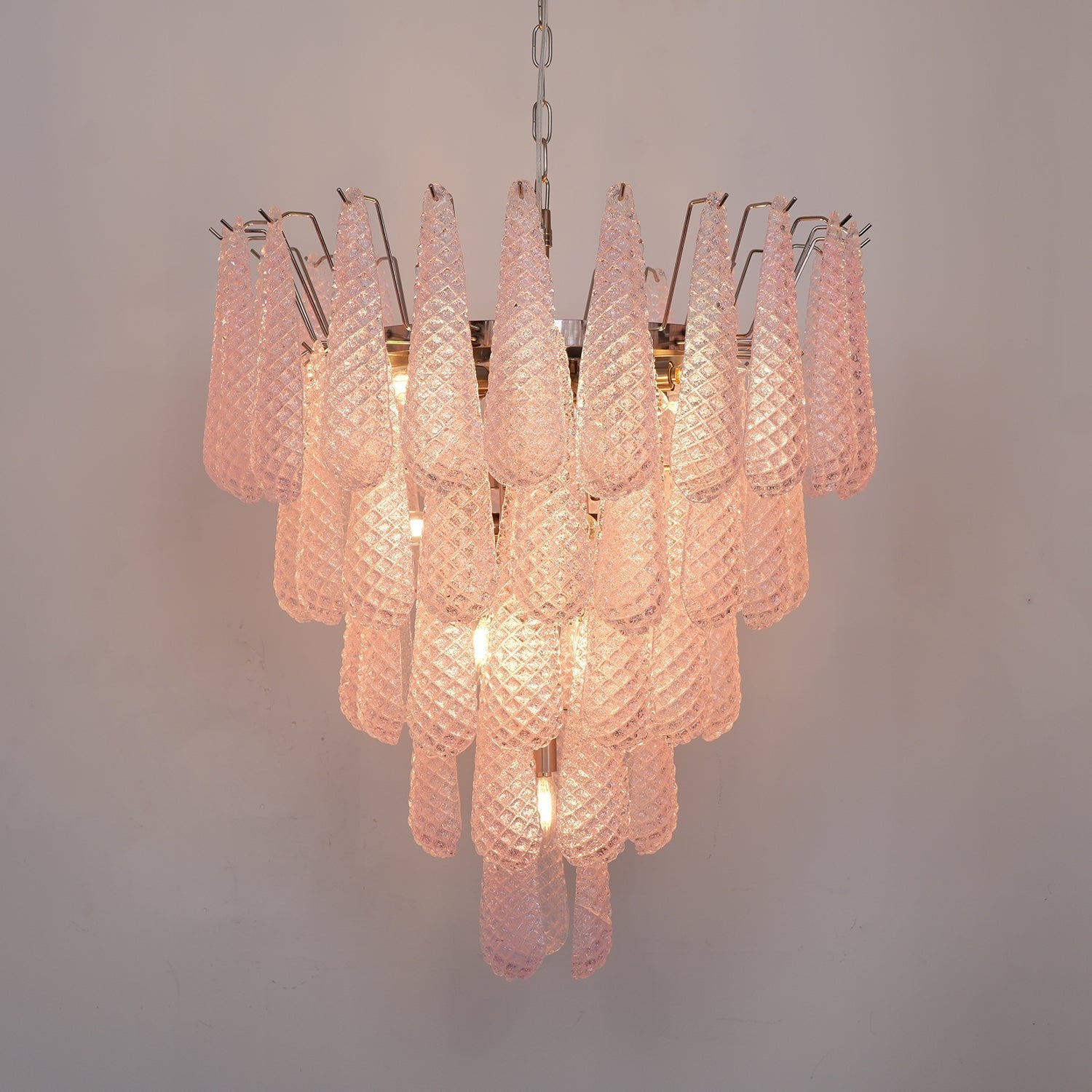 Aurora Chandelier en Verre Rose Luxe - Neutralighting