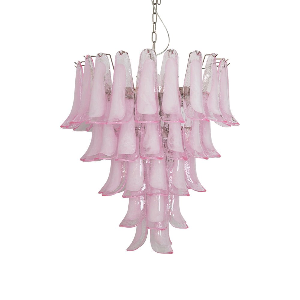 Aurora Chandelier Pétales en Verre de Murano Rose Cascade - Neutralighting
