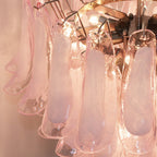 Aurora Chandelier Pétales en Verre de Murano Rose Cascade - Neutralighting