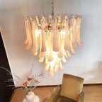Aurora Chandelier Pétales en Verre de Murano Rose Cascade - Neutralighting