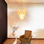 Aurora Chandelier Pétales en Verre de Murano Rose Cascade - Neutralighting